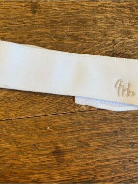 White Maternity Pant Belly Extension with Subtle Monogram